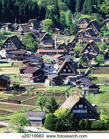 Thatched cottages in Shirakawa-go, Gifu Prefecture, Japan View Large Photo Image Stock Image - Thatched cottages in Shirakawa-go, Gifu Prefecture, Japan. Fotosearch