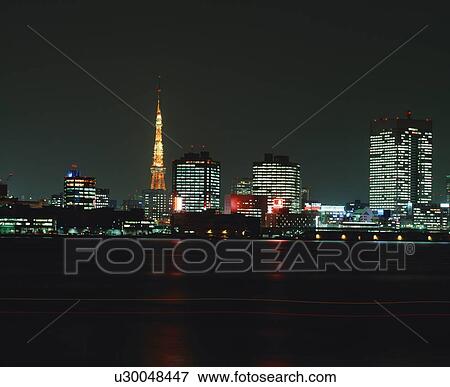 Stock Photo - Tokyo skyline at night. Fotosearch