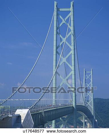 View of the Akashi-Kaikyo Bridge, Japan View Large Photo Image Stock Photo - View of the Akashi-Kaikyo Bridge, Japan. Fotosearch