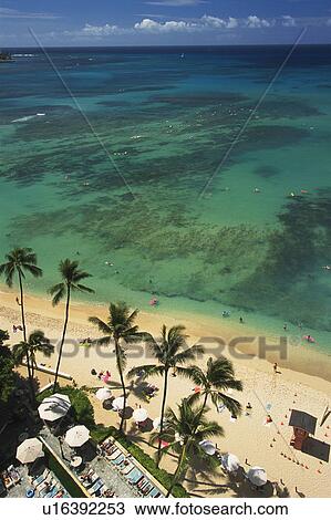 Waikiki Beach, Honolulu, Hawaii, USA View Large Photo Image Stock Image - Waikiki Beach, Honolulu, Hawaii, USA. Fotosearch