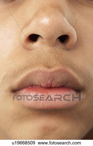 Close-Up Of Young Boy's Mouth And Nose View Large Photo Image Stock Photo - Close-Up Of Young Boy's Mouth And Nose. Fotosearch