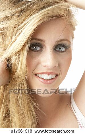 Close Up Of Young Woman Wearing Make Up View Large Photo Image Stock Photo - Close Up Of Young Woman Wearing Make Up. Fotosearch