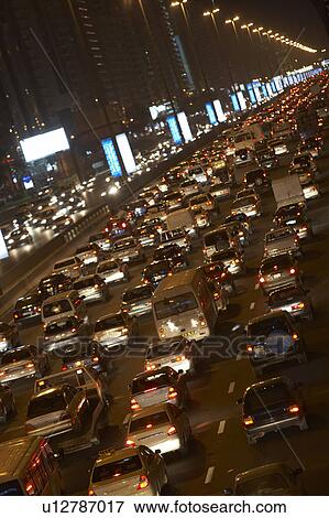 Stock Photo - Dubai, Congestion At Night. Fotosearch