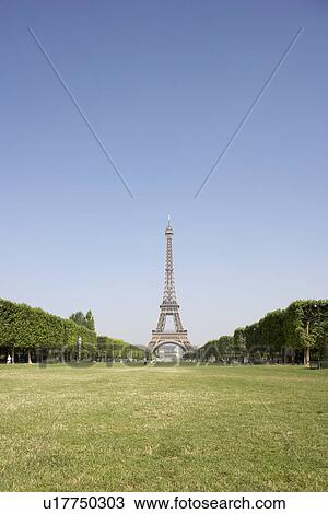 Eiffel Tower With Blue Sky View Large Photo Image Stock Image - Eiffel Tower With Blue Sky. Fotosearch