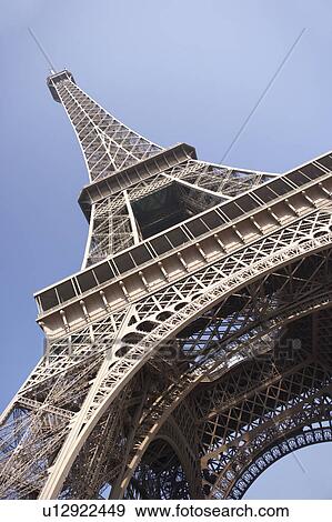 Eiffel Tower With Blue Sky View Large Photo Image Stock Photo - Eiffel Tower With Blue Sky. Fotosearch