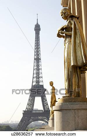 Eiffel Tower With Blue Sky View Large Photo Image Stock Photo - Eiffel Tower With Blue Sky. Fotosearch