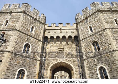 Stock Image - Exterior View Of Windsor Castle. Fotosearch