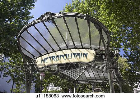 France, Paris, Entrance To Metro Station View Large Photo Image Stock Image - France, Paris, Entrance To Metro Station. Fotosearch