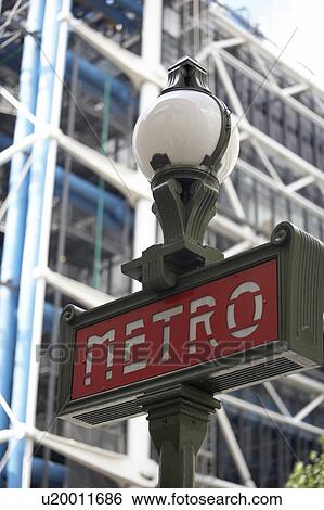 Stock Photograph - France, Paris, Entrance To Metro Station. Fotosearch