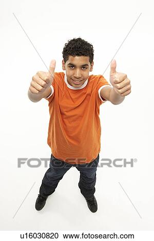 Stock Image - Full Length Portrait Of Young Boy. Fotosearch