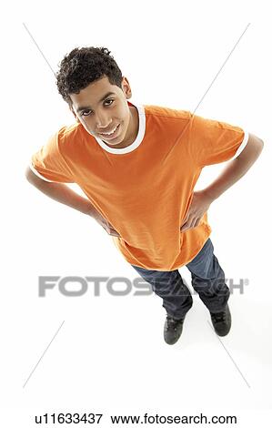 Stock Photo - Full Length Portrait Of Young Boy. Fotosearch