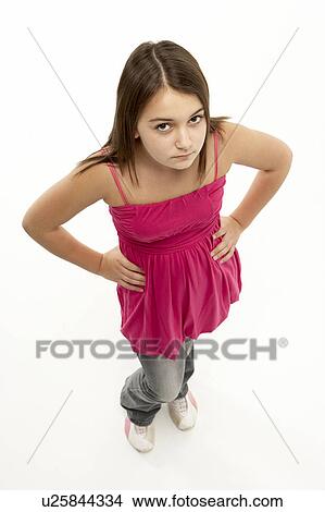 Picture - Full Length Portrait Of Young Girl. Fotosearch
