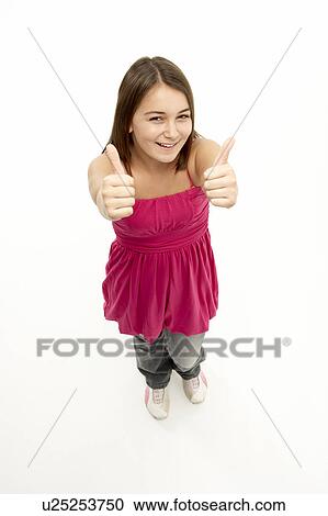 Stock Image - Full Length Portrait Of Young Girl. Fotosearch