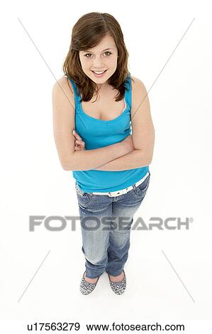 Full Length Portrait Of Young Girl View Large Photo Image Stock Photo - Full Length Portrait Of Young Girl. Fotosearch