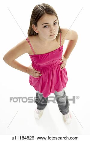 Full Length Portrait Of Young Girl View Large Photo Image Stock Photograph - Full Length Portrait Of Young Girl. Fotosearch