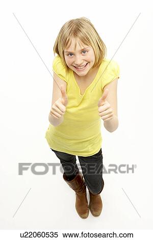 Stock Photography - Full Length Portrait Of Young Girl. Fotosearch