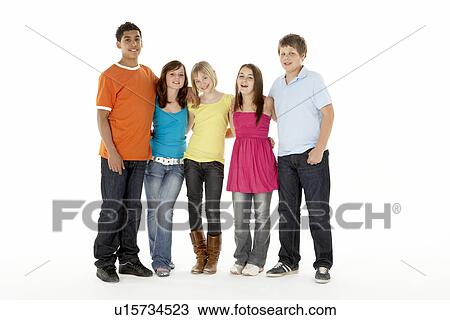 Group Of Five Young Children In Studio View Large Photo Image Stock Image - Group Of Five Young Children In Studio. Fotosearch