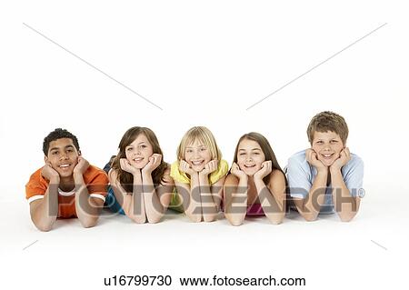 Group Of Five Young Children In Studio View Large Photo Image Stock Image - Group Of Five Young Children In Studio. Fotosearch