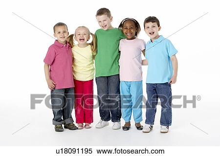 Group Of Young Children In Studio View Large Photo Image Stock Photography - Group Of Young Children In Studio. Fotosearch