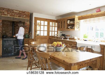 Interior Of Farmouse Kitchen View Large Photo Image Stock Photo - Interior Of Farmouse Kitchen. Fotosearch