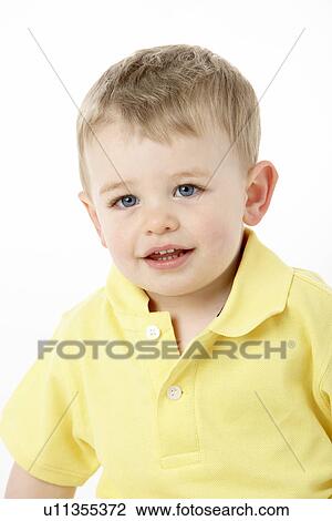 Stock Image - Portrait Of Smiling Young Boy. Fotosearch