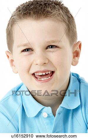 Stock Image - Portrait Of Smiling Young Boy. Fotosearch