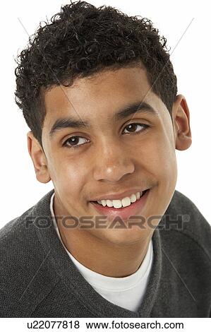 Stock Photo - Portrait Of Smiling Young Boy. Fotosearch