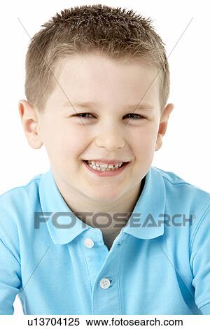 Stock Photography - Portrait Of Smiling Young Boy. Fotosearch