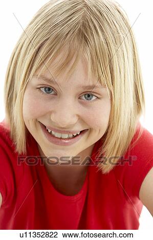Portrait Of Smiling Young Girl View Large Photo Image Stock Image - Portrait Of Smiling Young Girl. Fotosearch