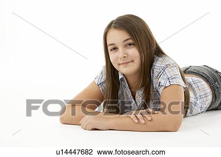 Stock Image - Portrait Of Smiling Young Girl. Fotosearch