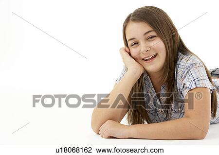 Portrait Of Smiling Young Girl View Large Photo Image Stock Image - Portrait Of Smiling Young Girl. Fotosearch