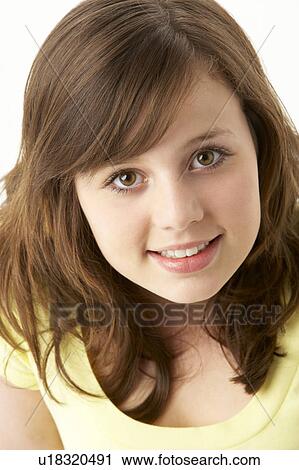 Portrait Of Smiling Young Girl View Large Photo Image Stock Image - Portrait Of Smiling Young Girl. Fotosearch