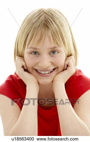 Portrait Of Smiling Young Girl View Large Photo Image Stock Image - Portrait Of Smiling Young Girl. Fotosearch