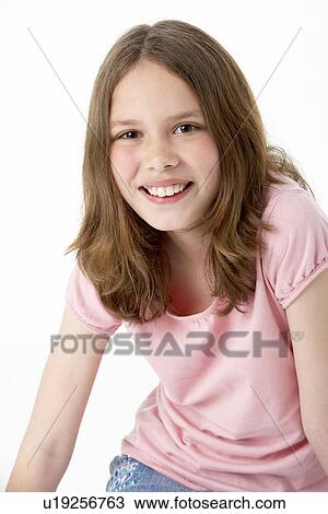 Stock Image - Portrait Of Smiling Young Girl. Fotosearch