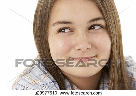 Portrait Of Smiling Young Girl View Large Photo Image Stock Image - Portrait Of Smiling Young Girl. Fotosearch