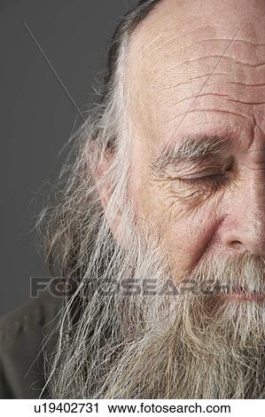 Stock Image - Senior Man With Long Beard. Fotosearch