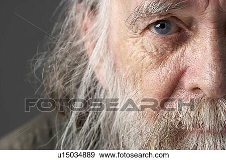 Stock Photo - Senior Man With Long Beard. Fotosearch