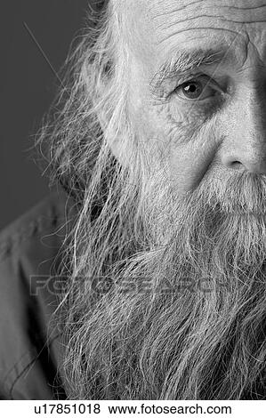 Stock Photo - Senior Man With Long Beard. Fotosearch