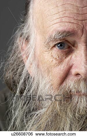 Stock Photograph - Senior Man With Long Beard. Fotosearch