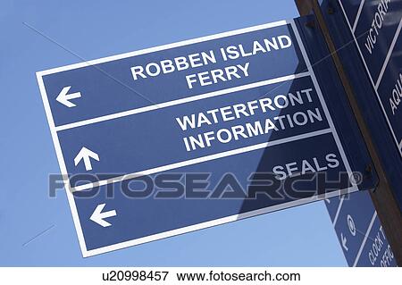 Stock Photo - South Africa, Cape Town, Victoria And Albert Waterfront Sign. Fotosearch