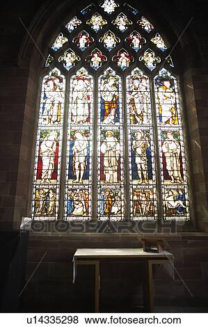 Stock Photo - Stained Glass Window In Church. Fotosearch