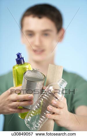 Teenage Boy Holding Recycling View Large Photo Image Stock Photo - Teenage Boy Holding Recycling. Fotosearch