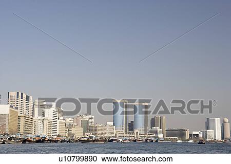 View Of Buildings From Dubai Creek View Large Photo Image Stock Image - View Of Buildings From Dubai Creek. Fotosearch