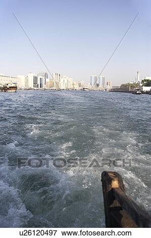 Stock Photo - View Of Buildings From Dubai Creek. Fotosearch