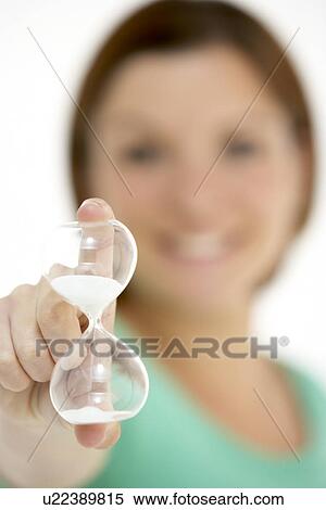 Woman Holding Hourglass View Large Photo Image Stock Photography - Woman Holding Hourglass. Fotosearch