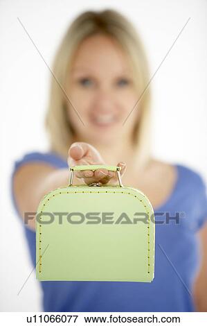 Woman Holding Suitcase View Large Photo Image Stock Photo - Woman Holding Suitcase. Fotosearch