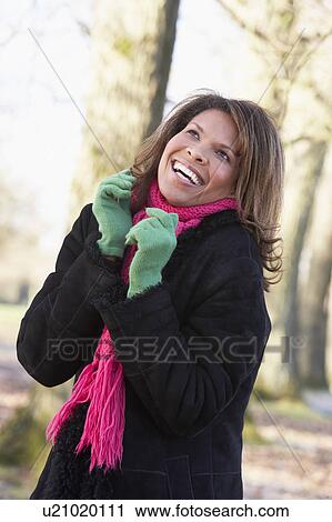 Woman On Autumn Walk View Large Photo Image Stock Image - Woman On Autumn Walk. Fotosearch
