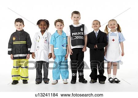 Young Children Dressing Up As Professions View Large Photo Image Picture - Young Children Dressing Up As Professions. Fotosearch