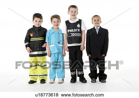 Young Children Dressing Up As Professions View Large Photo Image Stock Photo - Young Children Dressing Up As Professions. Fotosearch