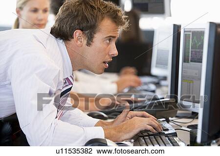 Businessman Using Computer View Large Photo Image Stock Image - Businessman Using Computer. Fotosearch
